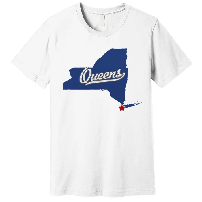 Queens New York Ny Map Premium T-Shirt