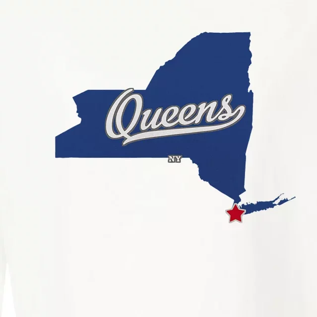 Queens New York Ny Map Cropped Pullover Crew