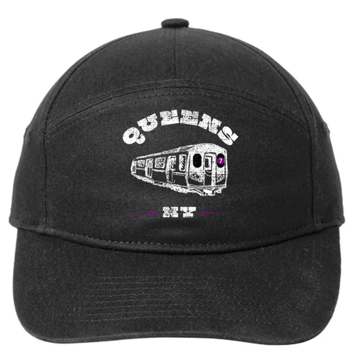 Queens New York 7 Train New York City Borough Nyc 7-Panel Snapback Hat