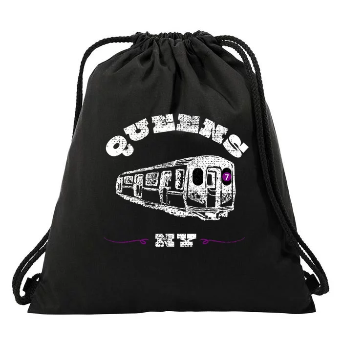 Queens New York 7 Train New York City Borough Nyc Drawstring Bag