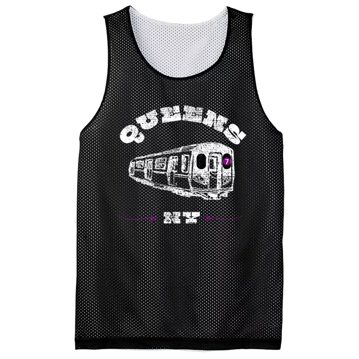 Queens New York 7 Train New York City Borough Nyc Mesh Reversible Basketball Jersey Tank