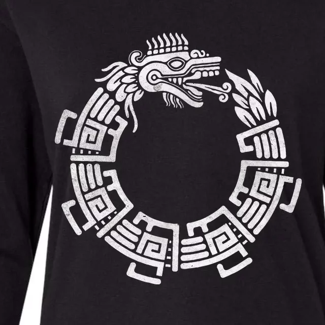 Quetzalcoatl Ouroboros Aztec Serpent Mayan Inca Toltec Womens Cotton Relaxed Long Sleeve T-Shirt