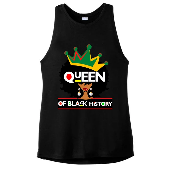 Queen Of Black History Month Melanin Poppin Queens Gift Ladies Tri-Blend Wicking Tank