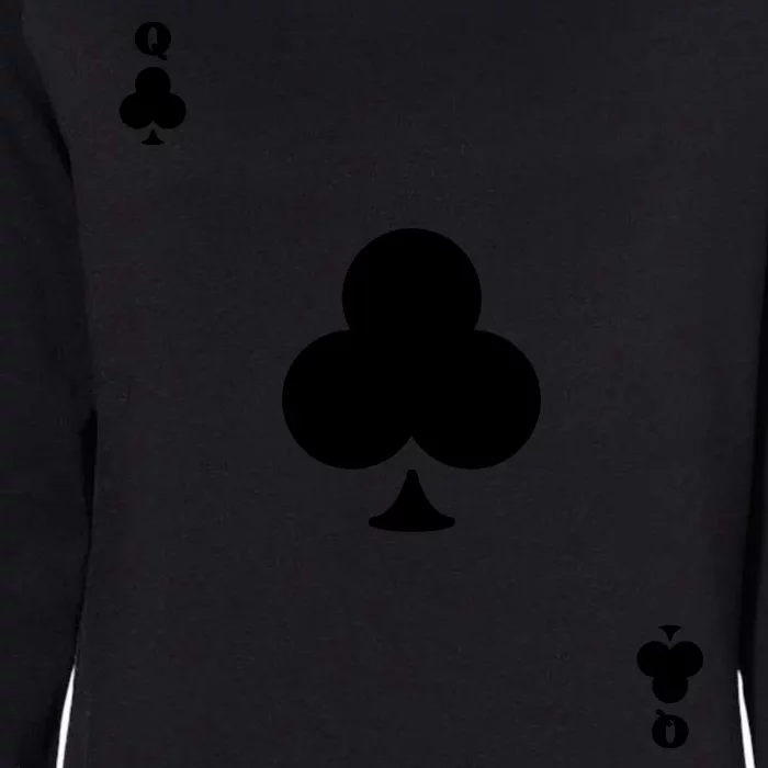 Queen Of Clubs Card Playing Card Poker Costume Card Womens California Wash Sweatshirt