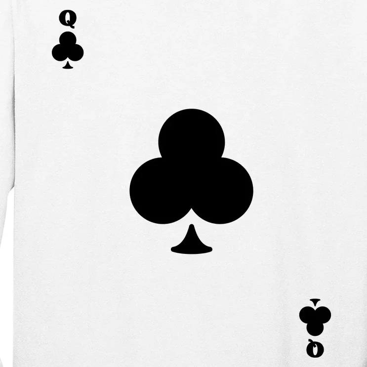 Queen Of Clubs Card Playing Card Poker Costume Card Long Sleeve Shirt