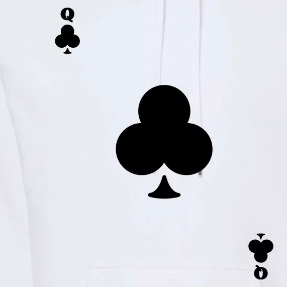 Queen Of Clubs Card Playing Card Poker Costume Card Premium Hoodie