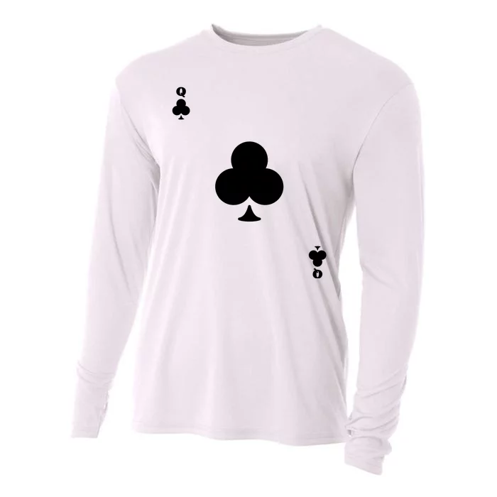 Queen Of Clubs Card Playing Card Poker Costume Card Cooling Performance Long Sleeve Crew