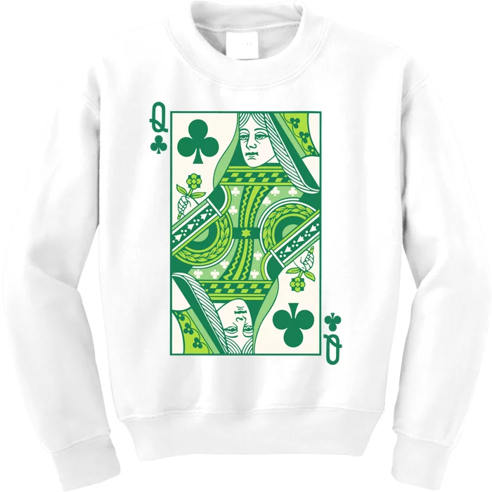 Queen Of Clubs Saint PatrickS Day Kids Sweatshirt