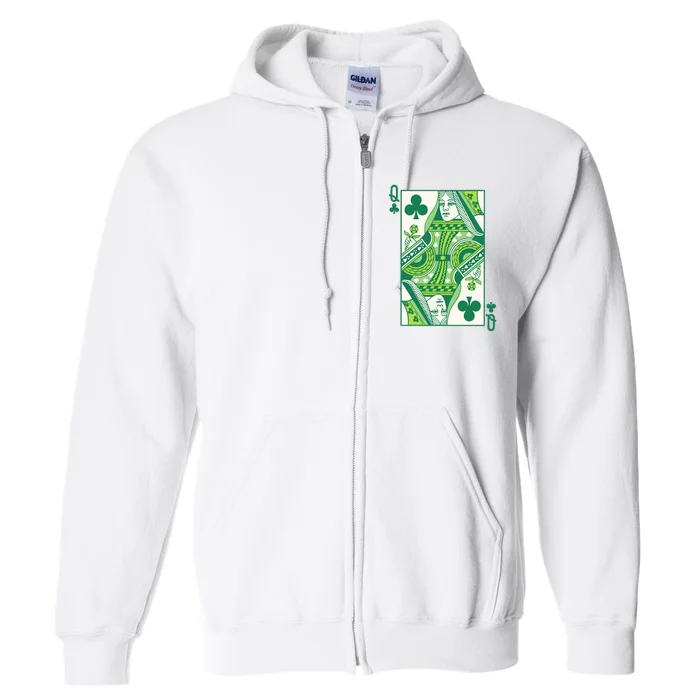 Queen Of Clubs Saint PatrickS Day Full Zip Hoodie