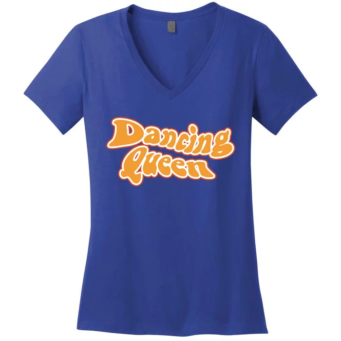 Queen Of Dancing Vintage 70s 80s Gift Women's V-Neck T-Shirt