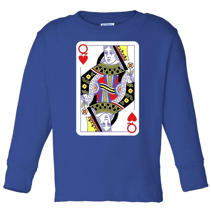 Queen Of Hearts Playing Cards Halloween Costume Casino Easy Great Gift Toddler Long Sleeve Shirt