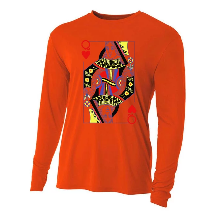 Queen Of Hearts Deck Of Cards Playing Cards Halloween Poker Cooling Performance Long Sleeve Crew