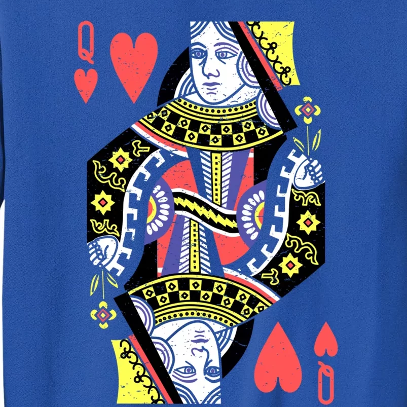 Queen Of Hearts Playing Card Halloween Costume Valentines Meaningful Gift Tall Sweatshirt