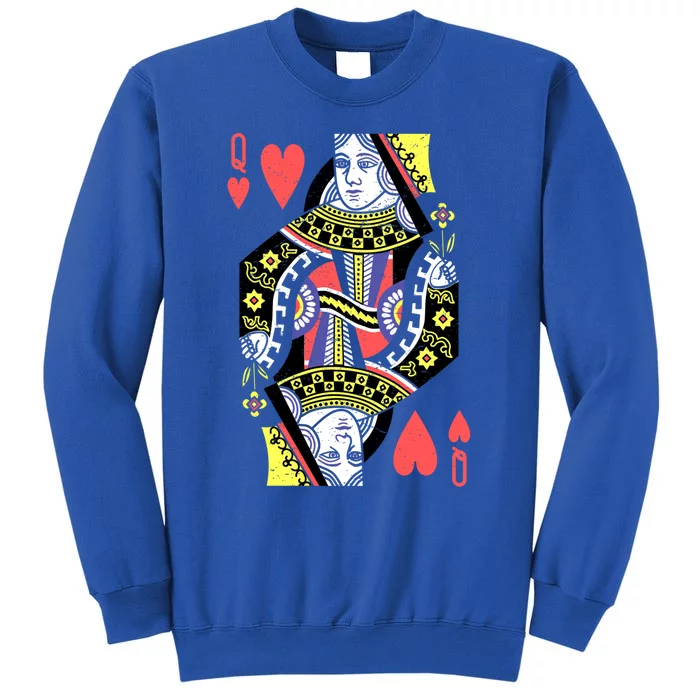 Queen Of Hearts Playing Card Halloween Costume Valentines Meaningful Gift Tall Sweatshirt