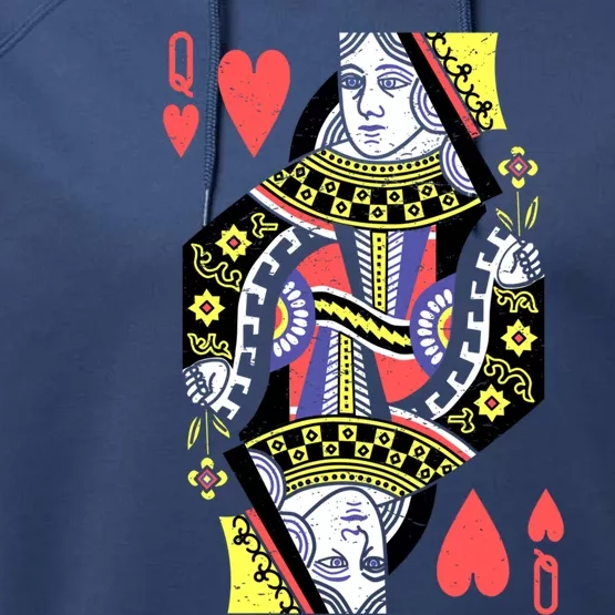 Queen Of Hearts Playing Card Halloween Costume Valentines Meaningful Gift Performance Fleece Hoodie