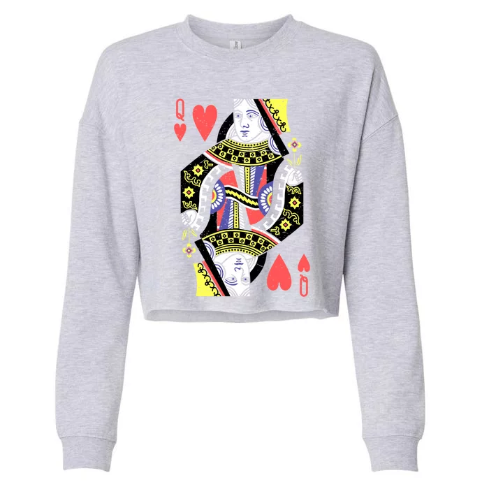 Queen Of Hearts Playing Card Halloween Costume Valentines Meaningful Gift Cropped Pullover Crew