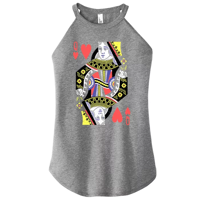 Queen Of Hearts Playing Card Halloween Costume Valentines Meaningful Gift Women’s Perfect Tri Rocker Tank