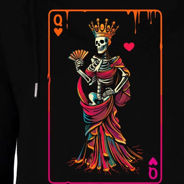 Queen Of Hearts Halloween Costume Valentines Card Couple Set Womens Funnel Neck Pullover Hood