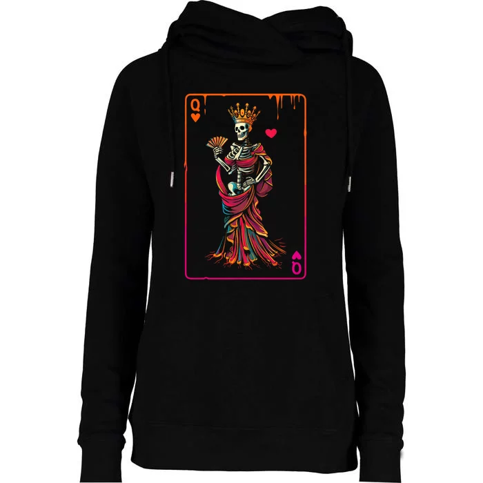 Queen Of Hearts Halloween Costume Valentines Card Couple Set Womens Funnel Neck Pullover Hood