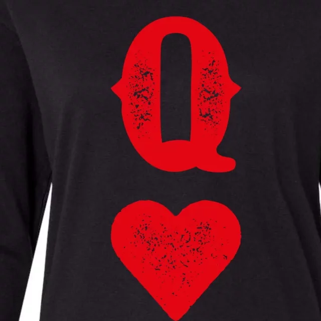 Queen Of Hearts Blackjack Cards Poker 21 Q Couple Matching Great Gift Womens Cotton Relaxed Long Sleeve T-Shirt