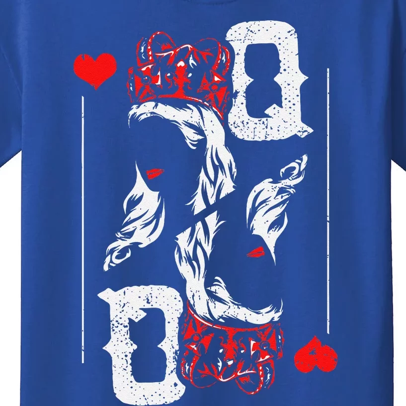 Queen Of Hearts Gaming Cards Poker Halloween Costume Kids T-Shirt