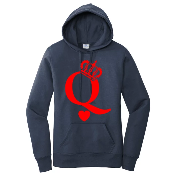 Queen Of Hearts King Of Hearts Playing Cards Deck Of Cards Women's Pullover Hoodie