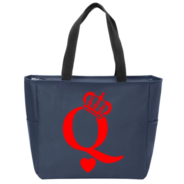 Queen Of Hearts King Of Hearts Playing Cards Deck Of Cards Zip Tote Bag