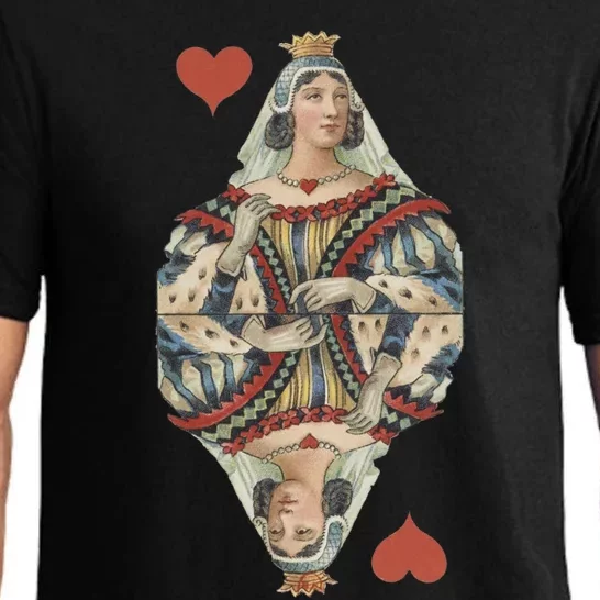 Queen Of Hearts French Art Nouveau Deco Painted Playing Card Gift Pajama Set