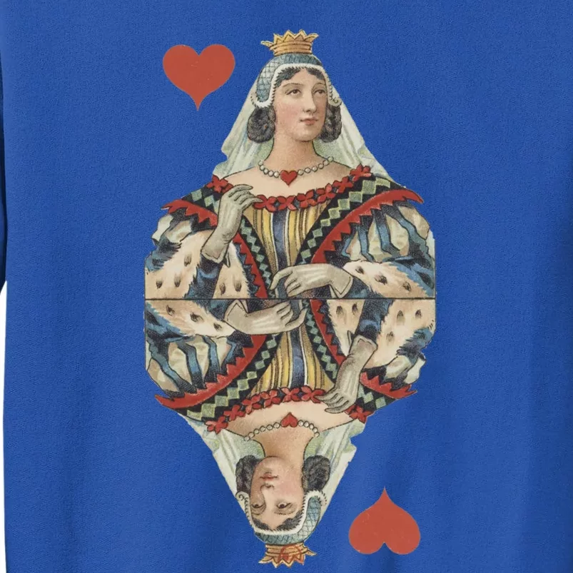 Queen Of Hearts French Art Nouveau Deco Painted Playing Card Gift Sweatshirt