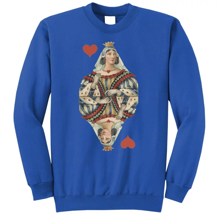 Queen Of Hearts French Art Nouveau Deco Painted Playing Card Gift Sweatshirt