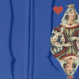 Queen Of Hearts French Art Nouveau Deco Painted Playing Card Gift Full Zip Hoodie