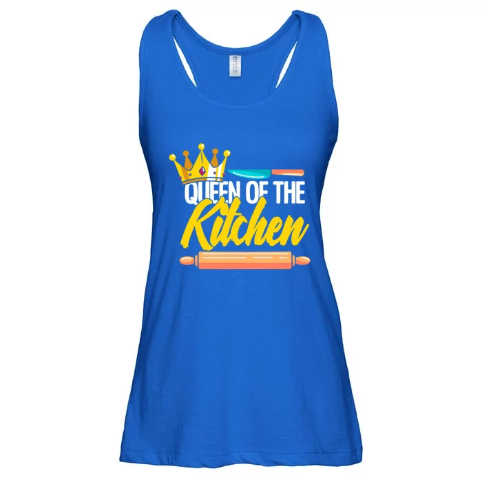 Queen Of Kitchen Cooking Cooker Chef Mom Gift Ladies Essential Flowy Tank