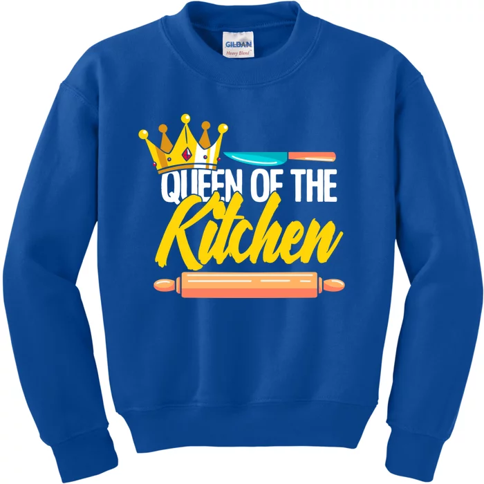 Queen Of Kitchen Cooking Cooker Chef Mom Gift Kids Sweatshirt