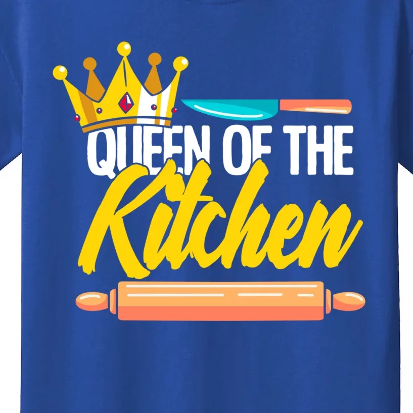 Queen Of Kitchen Cooking Cooker Chef Mom Gift Kids T-Shirt