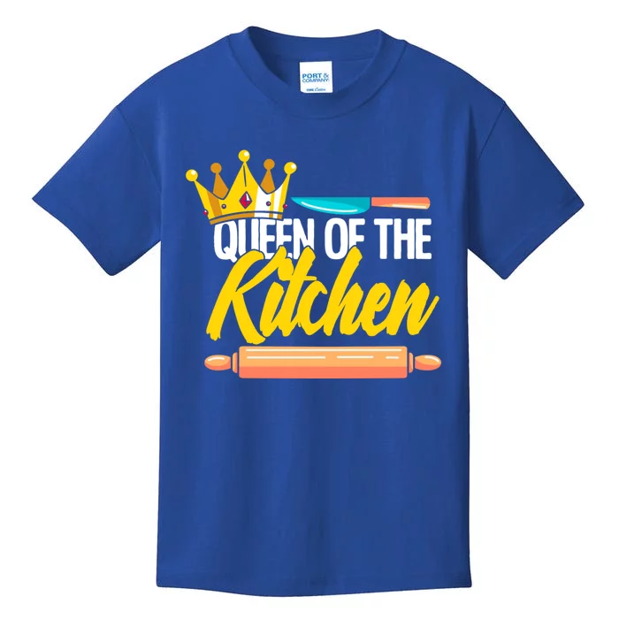 Queen Of Kitchen Cooking Cooker Chef Mom Gift Kids T-Shirt