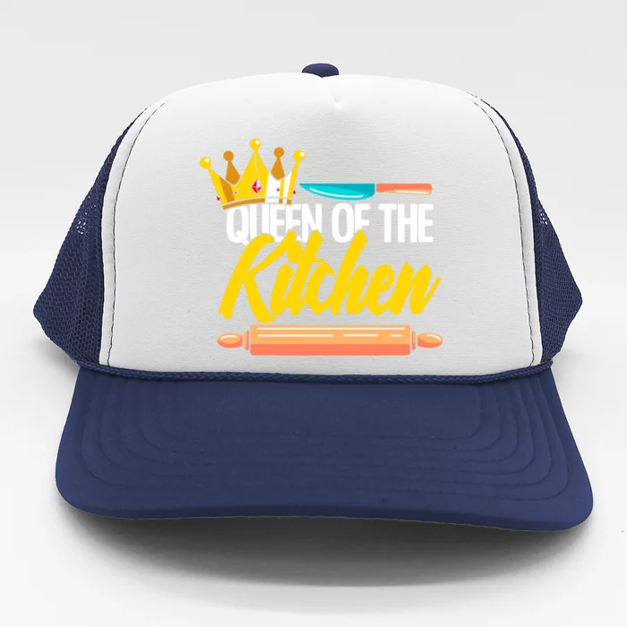 Queen Of Kitchen Cooking Cooker Chef Mom Gift Trucker Hat