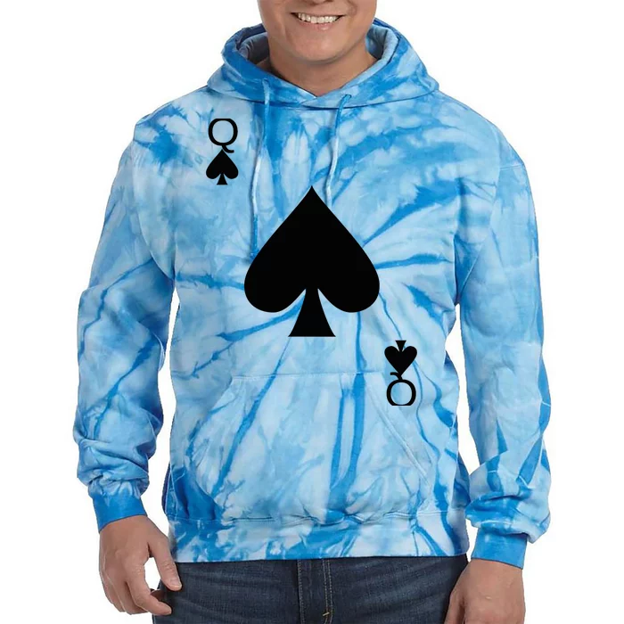 Queen of Spades Deck of Cards Halloween Costume Tie Dye Hoodie