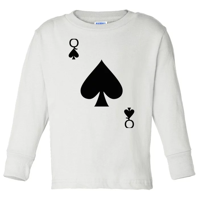 Queen of Spades Deck of Cards Halloween Costume Toddler Long Sleeve Shirt