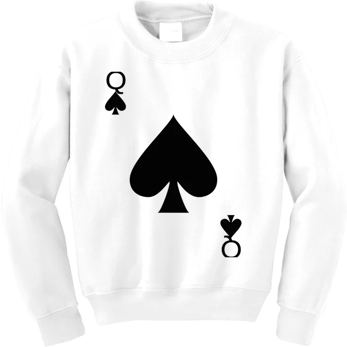 Queen of Spades Deck of Cards Halloween Costume Kids Sweatshirt