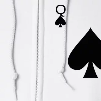 Queen of Spades Deck of Cards Halloween Costume Full Zip Hoodie