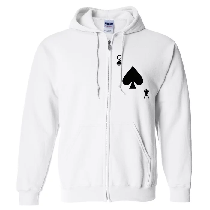 Queen of Spades Deck of Cards Halloween Costume Full Zip Hoodie