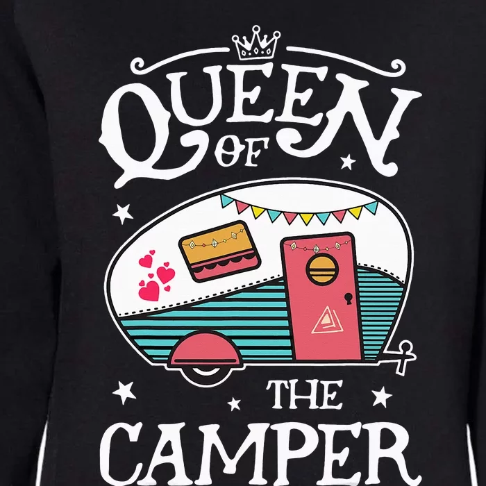 Queen Of The Camper Funny Camping Outdoor Womens California Wash Sweatshirt