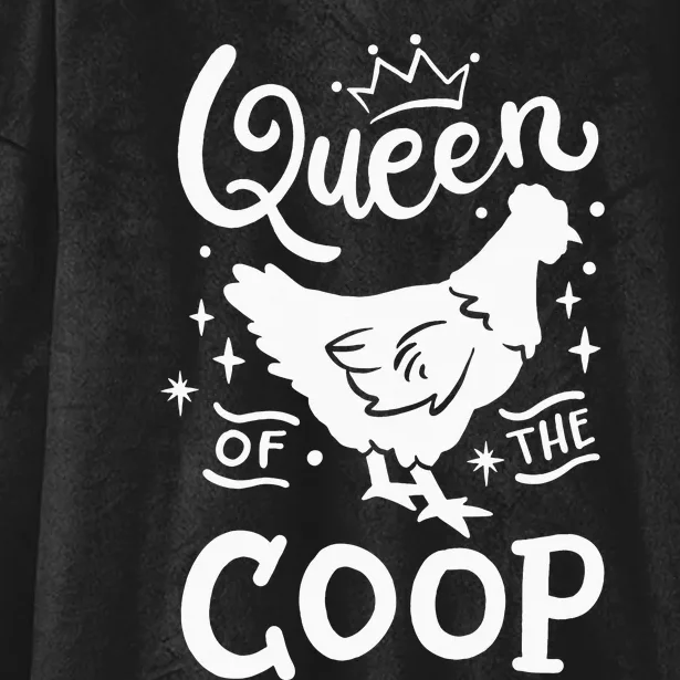 Queen Of The Coop Chicken Mom Chicken Lady Hooded Wearable Blanket