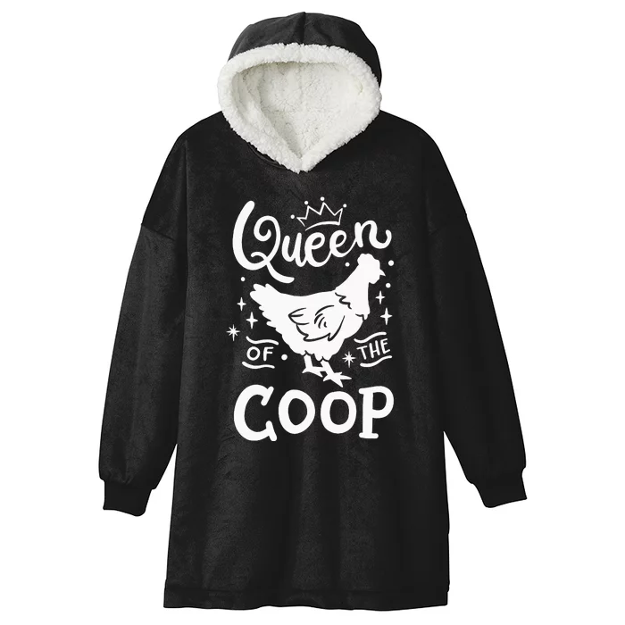 Queen Of The Coop Chicken Mom Chicken Lady Hooded Wearable Blanket