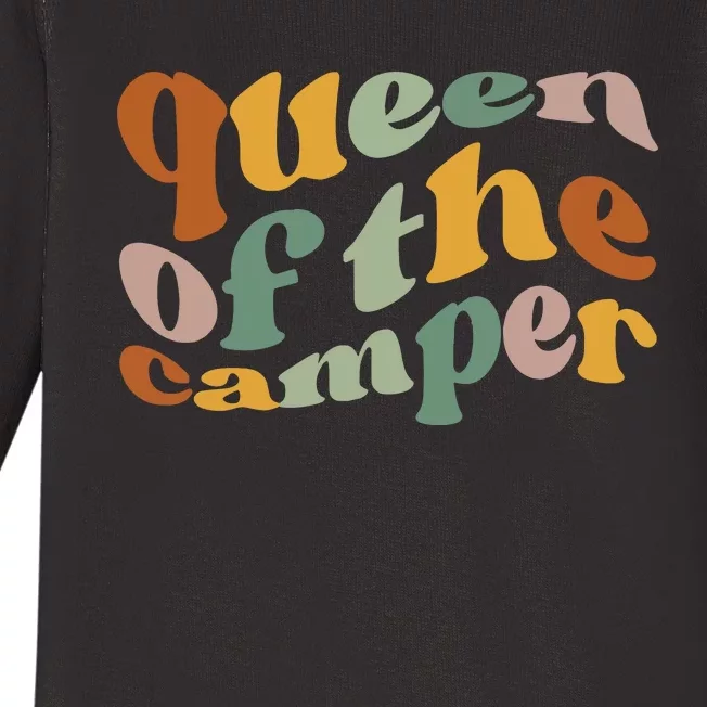 Queen Of The Camper Camping Baby Long Sleeve Bodysuit