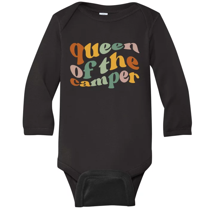 Queen Of The Camper Camping Baby Long Sleeve Bodysuit