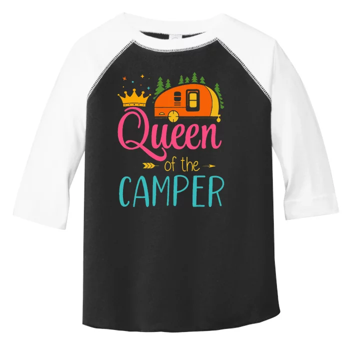 Queen Of The Camper Funny Camping Group Trip Toddler Fine Jersey T-Shirt