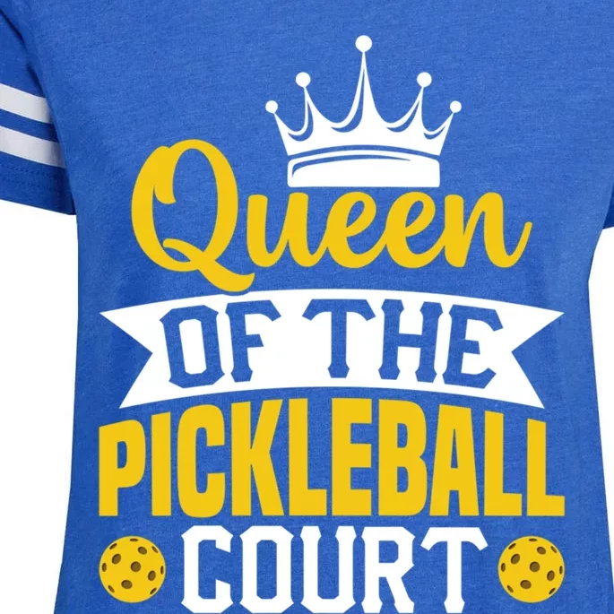 Queen Of The Pickleball Court Gift Enza Ladies Jersey Football T-Shirt