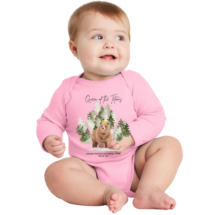 Queen Of The Tetons Grizzly Bear 399 Gtnp Baby Long Sleeve Bodysuit