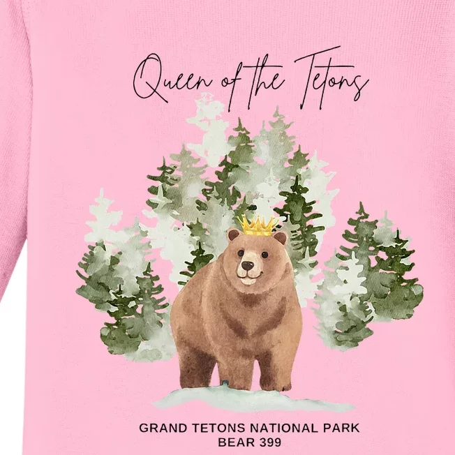 Queen Of The Tetons Grizzly Bear 399 Gtnp Baby Long Sleeve Bodysuit